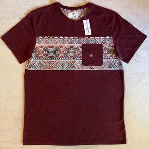 NWT Pacsun Burgundy Tribal Pocket Tee